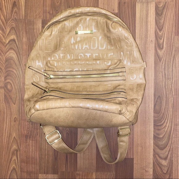 Steve Madden Handbags - Steve Madden BPREP Imprint Logo Leather Backpack